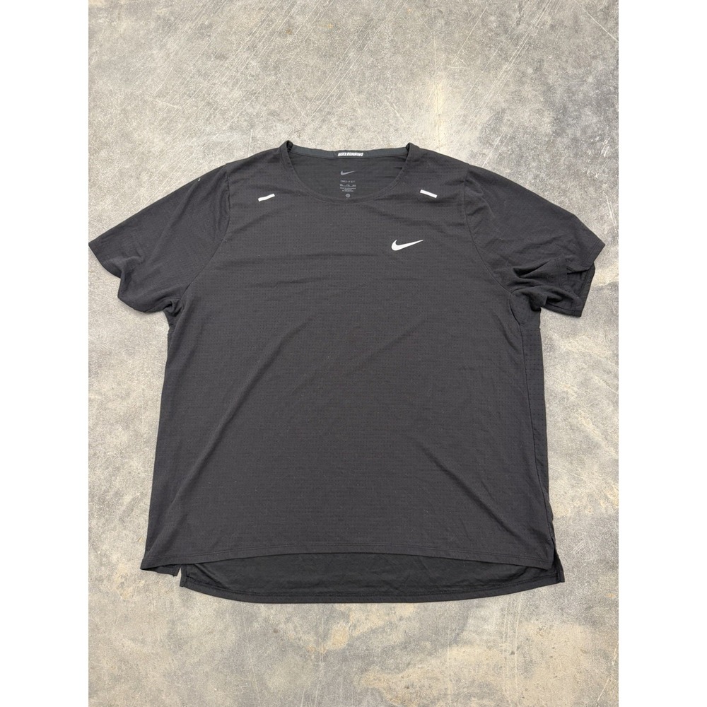 Nike Running Dri Fit Rise 365 Performance Black T-Shirt Mens Sz XXL CJ5420-010